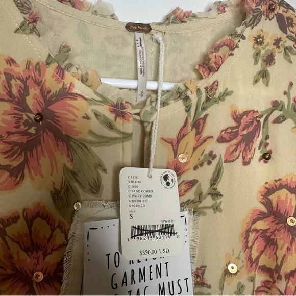 NWT Free People Bali Golden Sun Printed Mini Dress Size Small - Picture 8 of 11